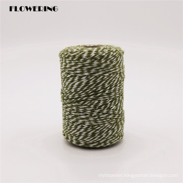 Custom Manufactured Wholesale Cotton Rope Fashion Green/White